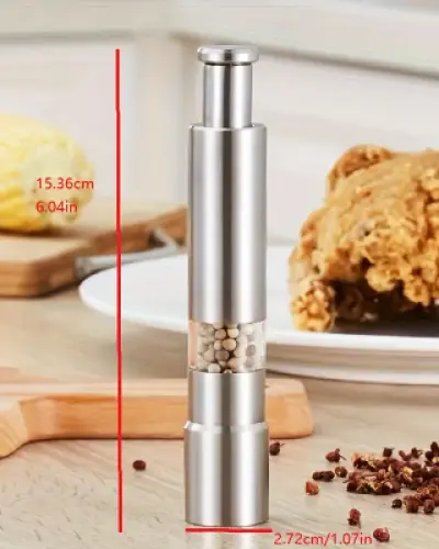 Stainless Steel mini Pepper Grinder-স্টেইনলেস স্টিল মিনি পেপার & স্পাইস গ্রাইন্ডার | হ্যান্ড প্রেস সিজনিং মিল secondary